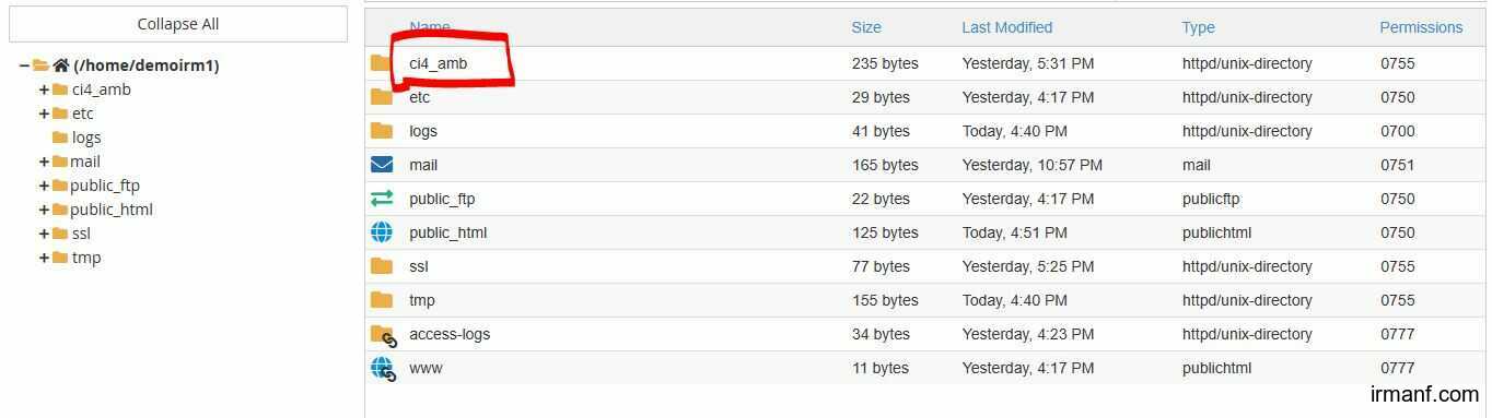 Upload project CI 4 ke hosting