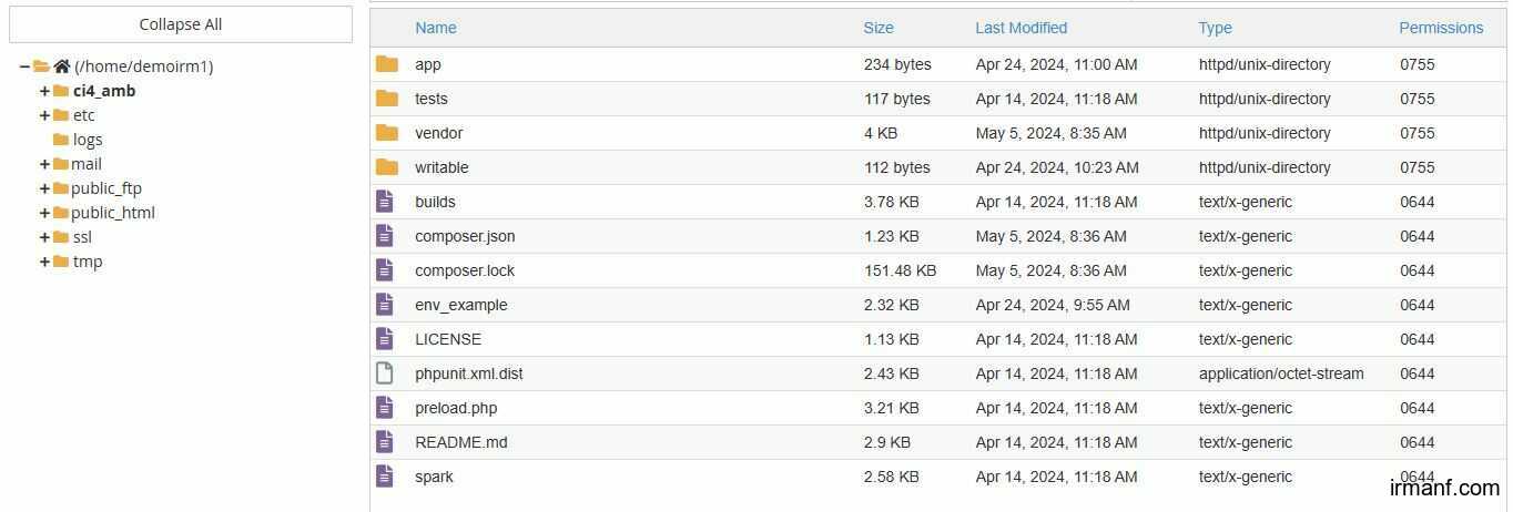 Upload project CI 4 ke hosting